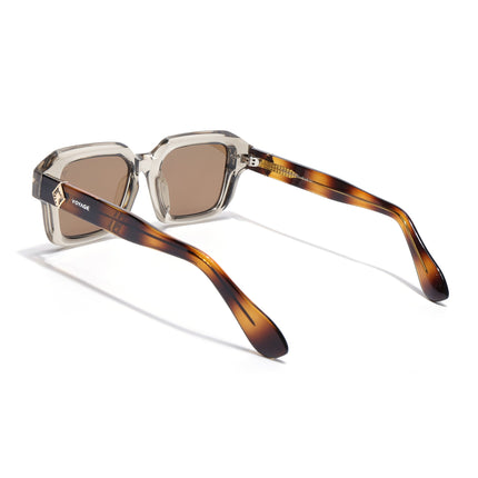 Square Polarized Sunglasses for Men & Women (Brown Lens | Brown Frame - PMG7968)