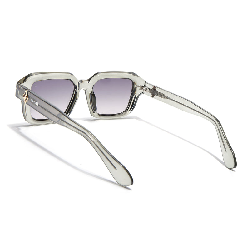 Square Polarized Sunglasses for Men & Women (Black Lens | Green Frame - PMG7969)