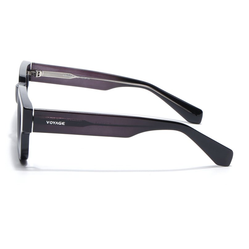 Rectangle Polarized Sunglasses for Men & Women (Black Lens | Black Frame - PMG7953)