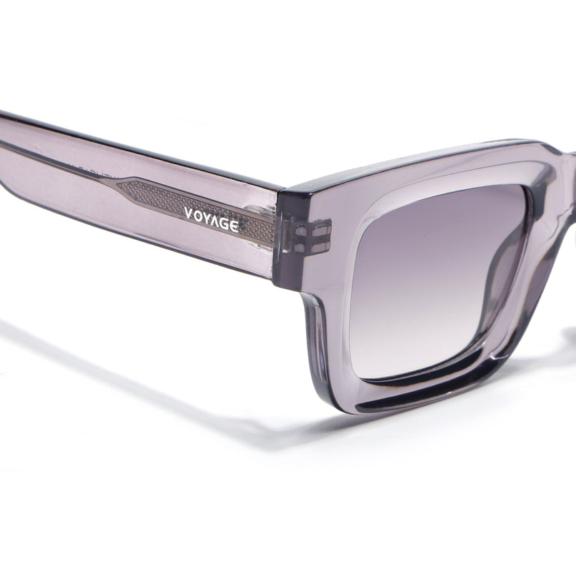 Rectangle Polarized Sunglasses for Men & Women (Grey Lens | Grey Frame - PMG7954)