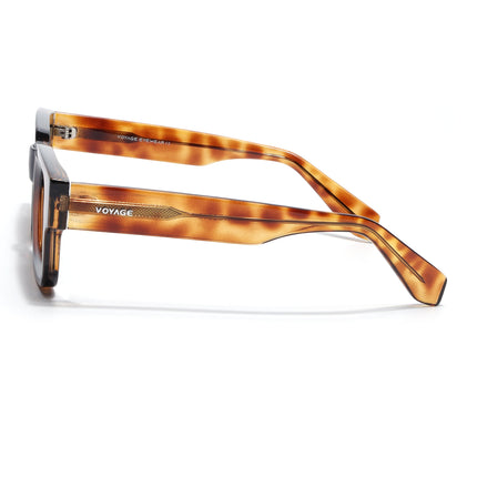 Rectangle Polarized Sunglasses for Men & Women (Brown Lens | Brown Frame - PMG7956)