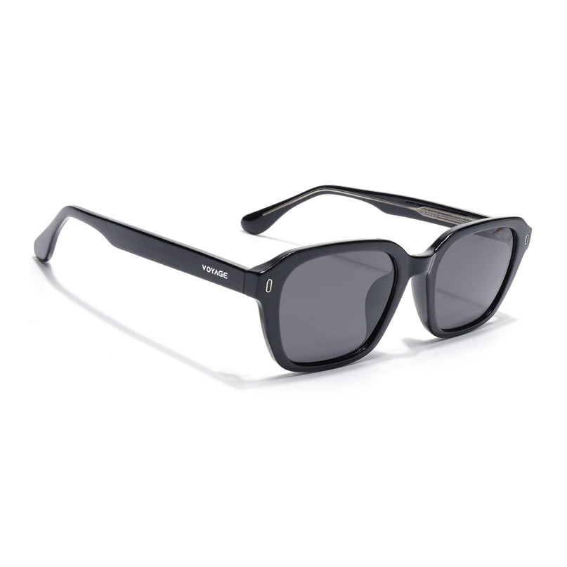 Wayfarer Polarized Sunglasses for Men & Women (Black Lens | Black Frame - PMG7902)