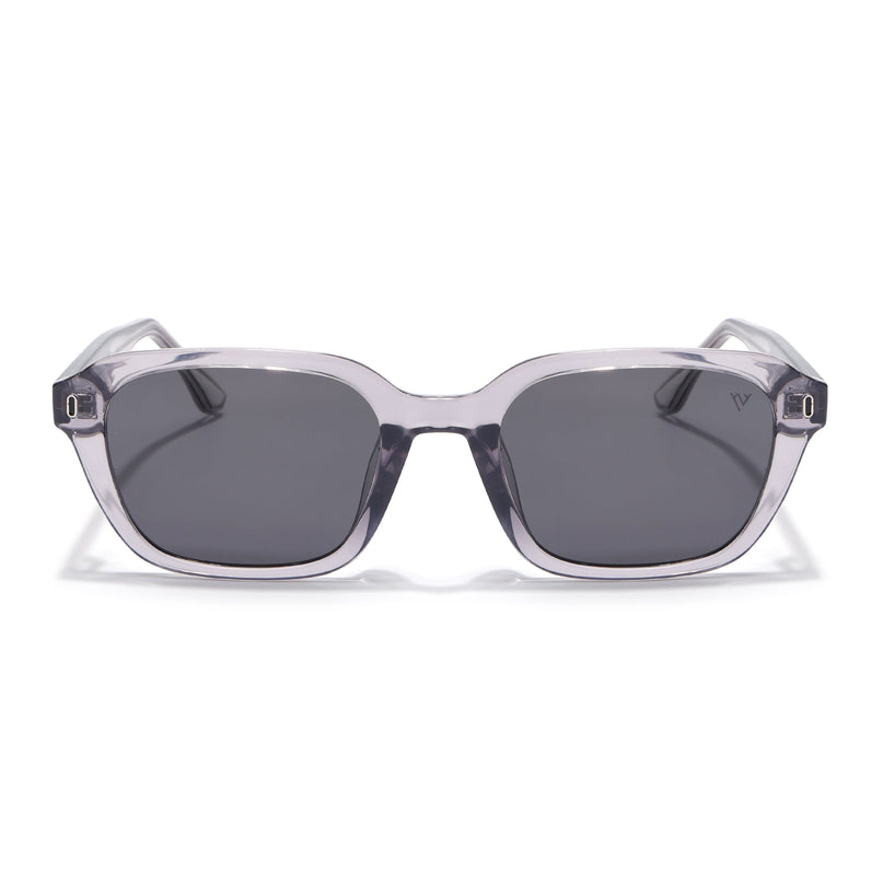 Wayfarer Polarized Sunglasses for Men & Women (Black Lens | Dark Grey Frame - PMG7903)