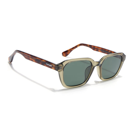 Wayfarer Polarized Sunglasses for Men & Women (Green Lens | Green Frame - PMG7906)