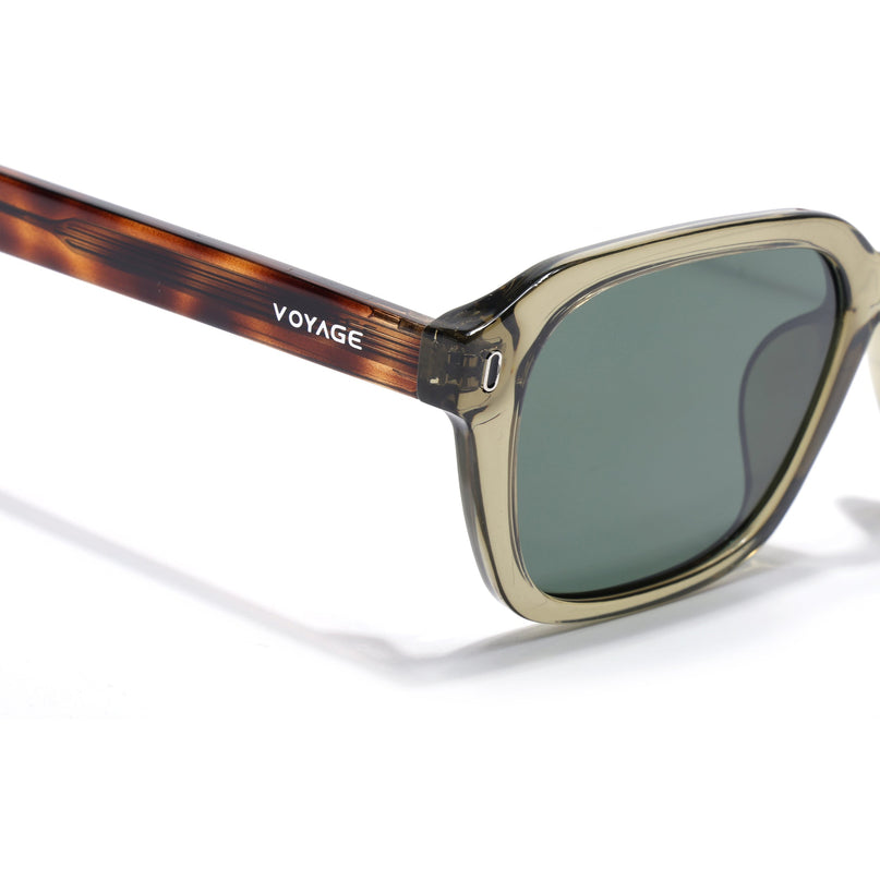 Wayfarer Polarized Sunglasses for Men & Women (Green Lens | Green Frame - PMG7906)