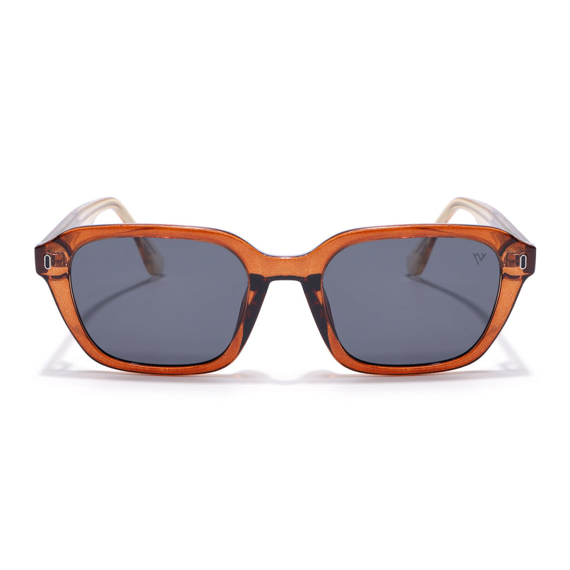 Wayfarer Polarized Sunglasses for Men & Women (Black Lens | Orange Frame - PMG7907)