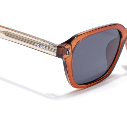 Wayfarer Polarized Sunglasses for Men & Women (Black Lens | Orange Frame - PMG7907)