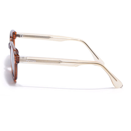 Wayfarer Polarized Sunglasses for Men & Women (Black Lens | Orange Frame - PMG7907)