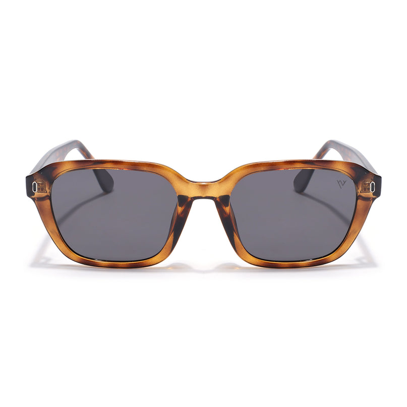 Wayfarer Polarized Sunglasses for Men & Women (Black Lens | Demi Brown Frame - PMG7908)