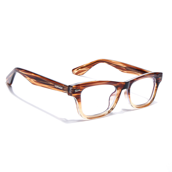 Voyage Brown Wayfarer Eyeglasses for Men & Women (KG2529FMG8043)