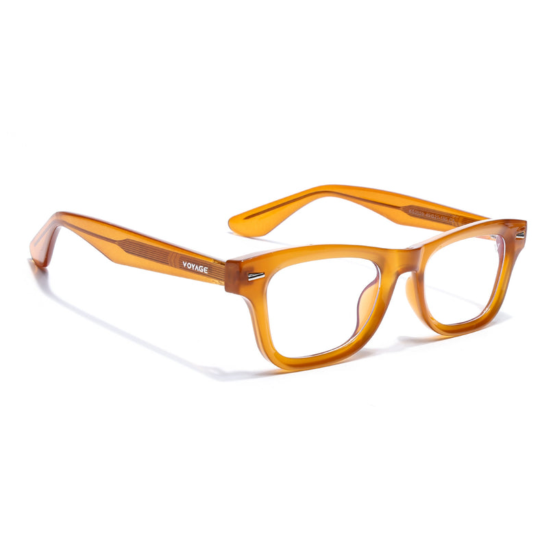 Voyage Orange Wayfarer Eyeglasses for Men & Women (KG2529FMG8046)