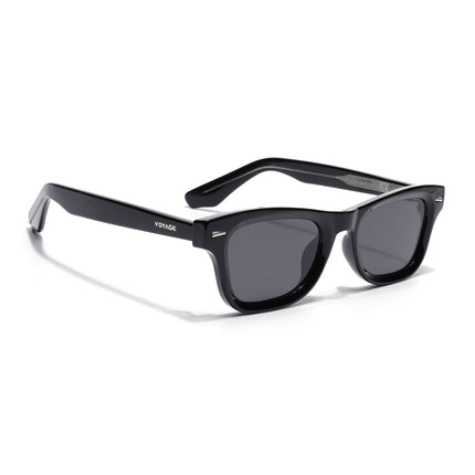 Wayfarer Polarized Sunglasses for Men & Women (Black Lens | Black Frame - PMG7883)