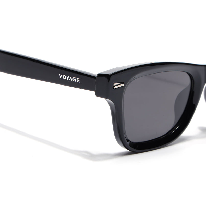Wayfarer Polarized Sunglasses for Men & Women (Black Lens | Black Frame - PMG7883)
