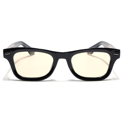 Wayfarer Polarized Sunglasses for Men & Women (Light Brown Lens | Black Frame - PMG7884)