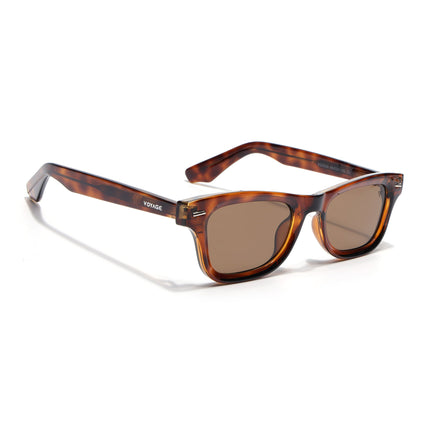 Wayfarer Polarized Sunglasses for Men & Women (Brown Lens | Demi Brown Frame - PMG7885)