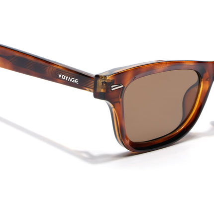 Wayfarer Polarized Sunglasses for Men & Women (Brown Lens | Demi Brown Frame - PMG7885)