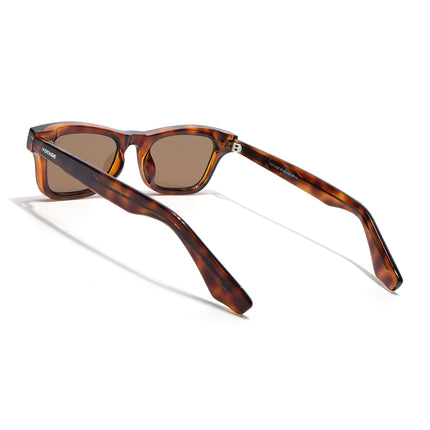 Wayfarer Polarized Sunglasses for Men & Women (Brown Lens | Demi Brown Frame - PMG7885)