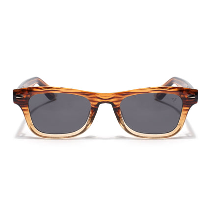 Wayfarer Polarized Sunglasses for Men & Women (Black Lens | Brown Frame - PMG7886)