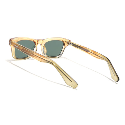 Wayfarer Polarized Sunglasses for Men & Women (Green Lens | Light Brown Frame - PMG7887)