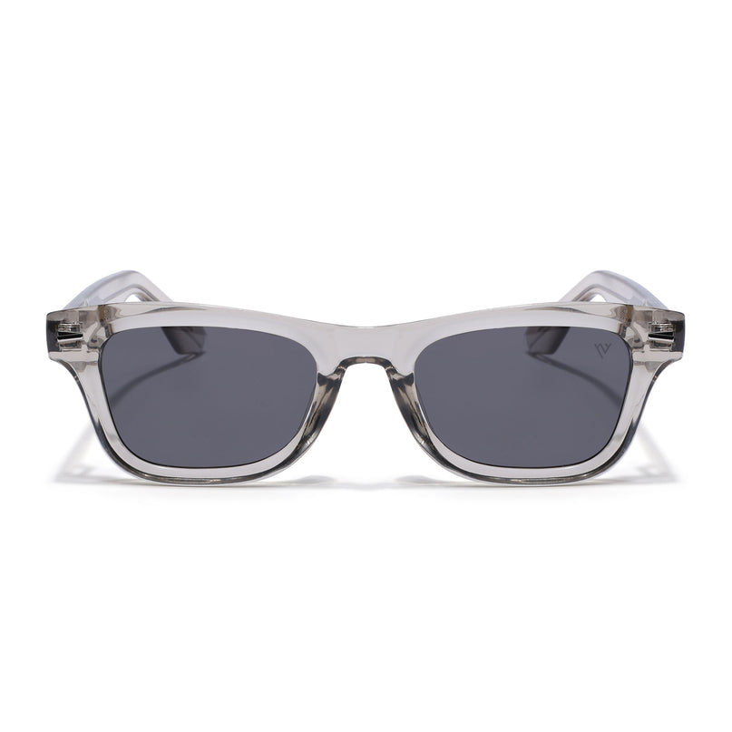 Wayfarer Polarized Sunglasses for Men & Women (Black Lens | Grey Frame - PMG7888)