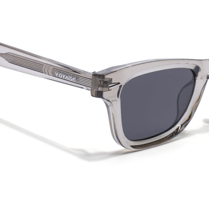 Wayfarer Polarized Sunglasses for Men & Women (Black Lens | Grey Frame - PMG7888)