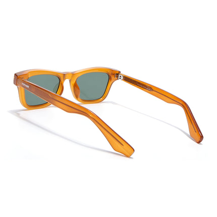 Wayfarer Polarized Sunglasses for Men & Women (Green Lens | Orange Frame - PMG7889)