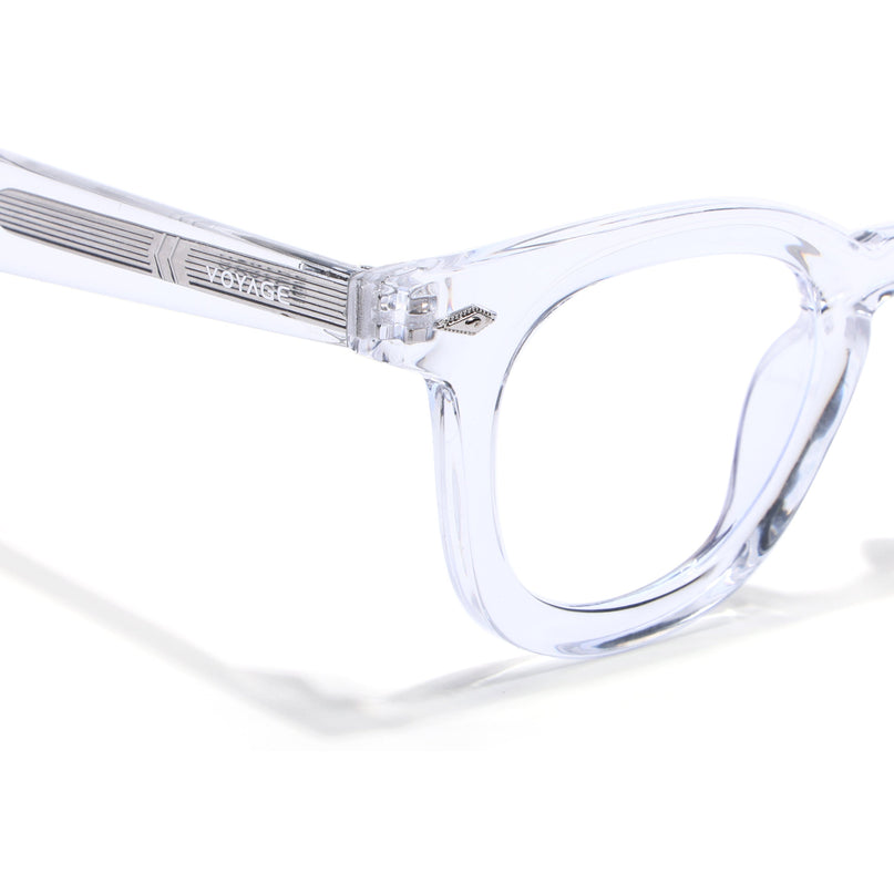 Voyage Transparent Wayfarer Eyeglasses for Men & Women (KG2530FMG8039)