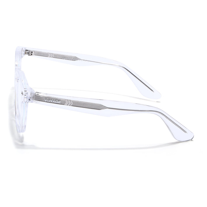 Voyage Transparent Wayfarer Eyeglasses for Men & Women (KG2530FMG8039)