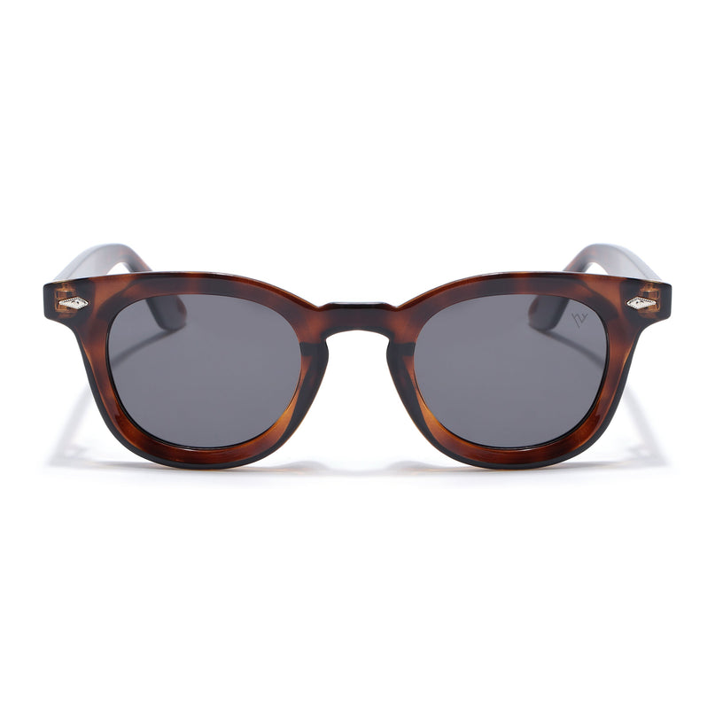 Wayfarer Polarized Sunglasses for Men & Women (Black Lens | Demi Brown Frame - PMG7986)