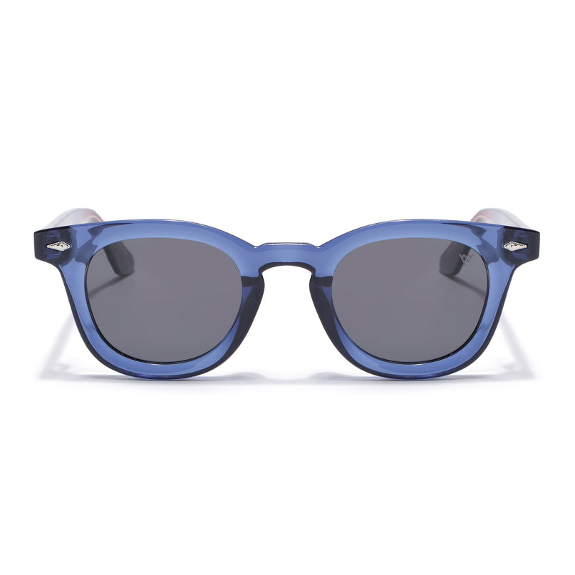 Wayfarer Polarized Sunglasses for Men & Women (Black Lens | Blue Frame - PMG7987)