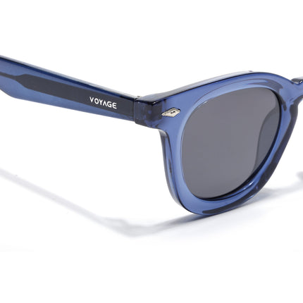 Wayfarer Polarized Sunglasses for Men & Women (Black Lens | Blue Frame - PMG7987)