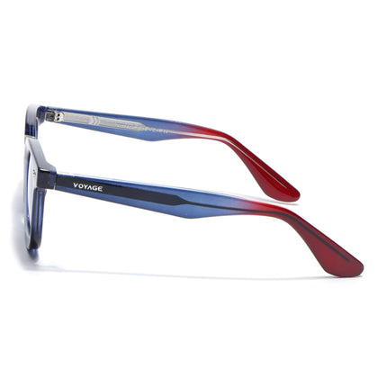 Wayfarer Polarized Sunglasses for Men & Women (Black Lens | Blue Frame - PMG7987)