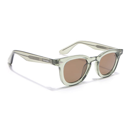 Wayfarer Polarized Sunglasses for Men & Women (Brown Lens | Green Frame - PMG7988)