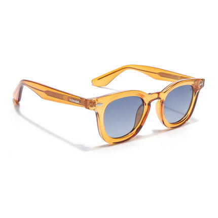 Wayfarer Polarized Sunglasses for Men & Women (Black Lens | Orange Frame - PMG7989)