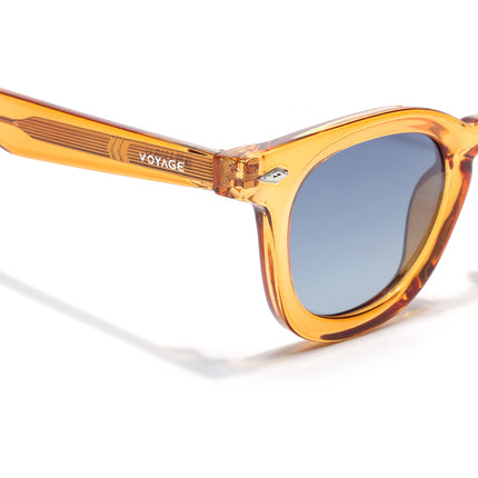 Wayfarer Polarized Sunglasses for Men & Women (Black Lens | Orange Frame - PMG7989)