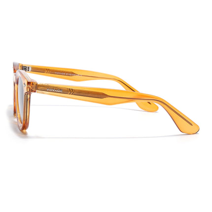 Wayfarer Polarized Sunglasses for Men & Women (Black Lens | Orange Frame - PMG7989)