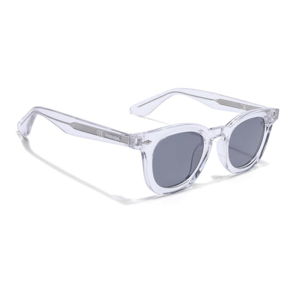 Wayfarer Polarized Sunglasses for Men & Women (Black Lens | Transparent Frame - PMG7990)