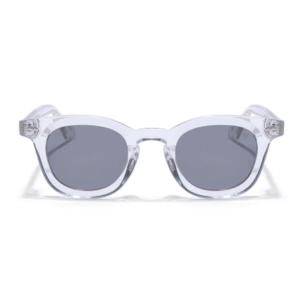 Wayfarer Polarized Sunglasses for Men & Women (Black Lens | Transparent Frame - PMG7990)