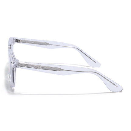 Wayfarer Polarized Sunglasses for Men & Women (Black Lens | Transparent Frame - PMG7990)