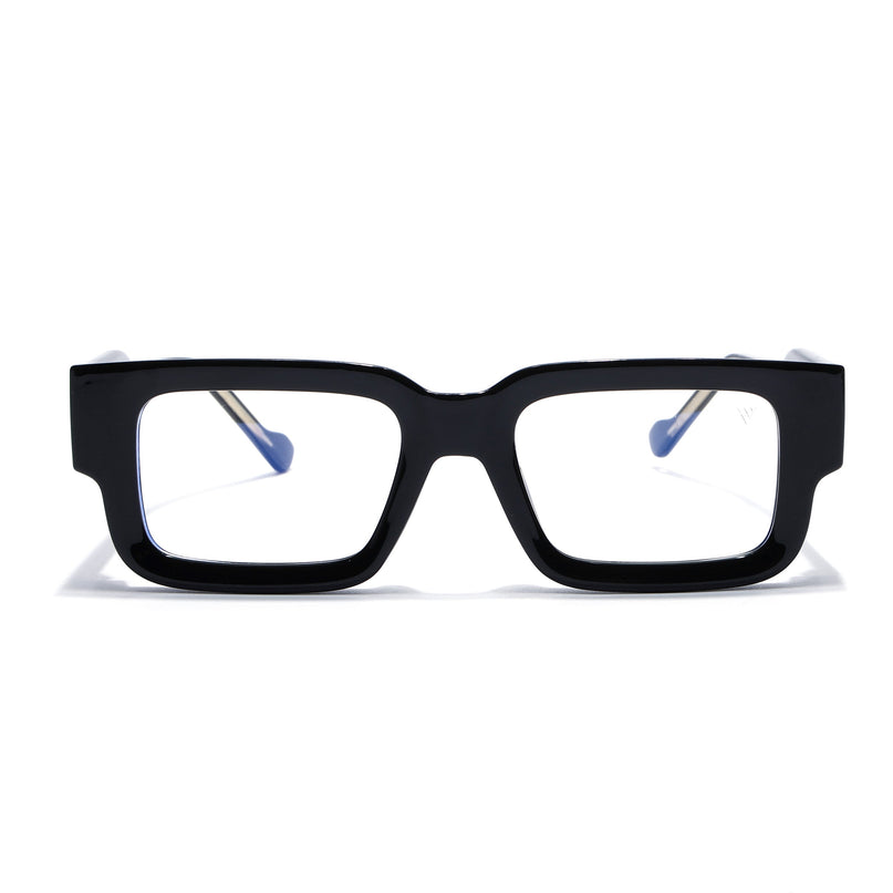 Voyage Black Rectangle Eyeglasses for Men & Women (KG2540FMG8002)