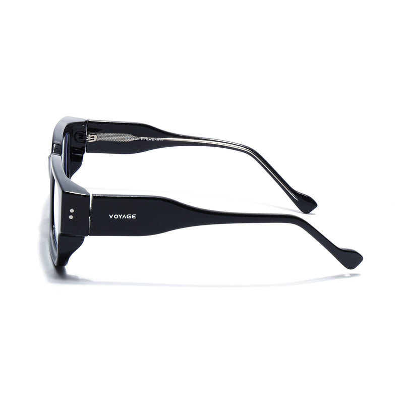 Voyage Black Rectangle Eyeglasses for Men & Women (KG2540FMG8002)
