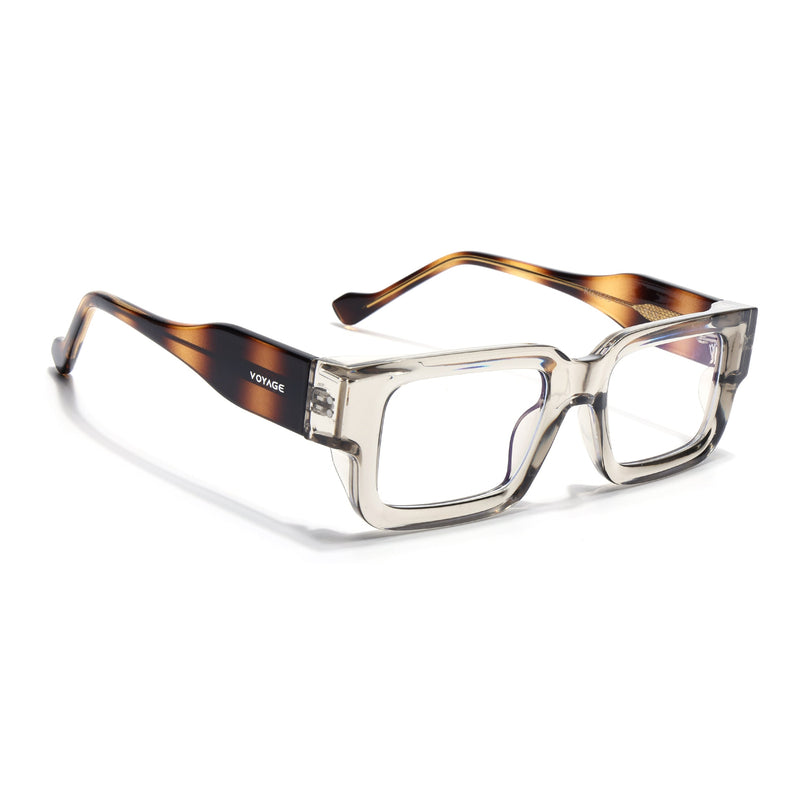 Voyage Brown Rectangle Eyeglasses for Men & Women (KG2540FMG8004)