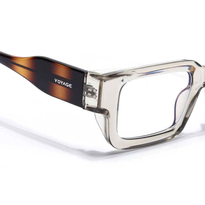Voyage Brown Rectangle Eyeglasses for Men & Women (KG2540FMG8004)