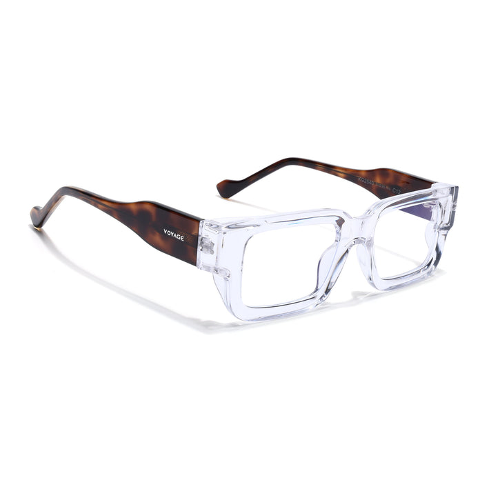 Voyage Transparent Rectangle Eyeglasses for Men & Women (KG2540FMG8005)
