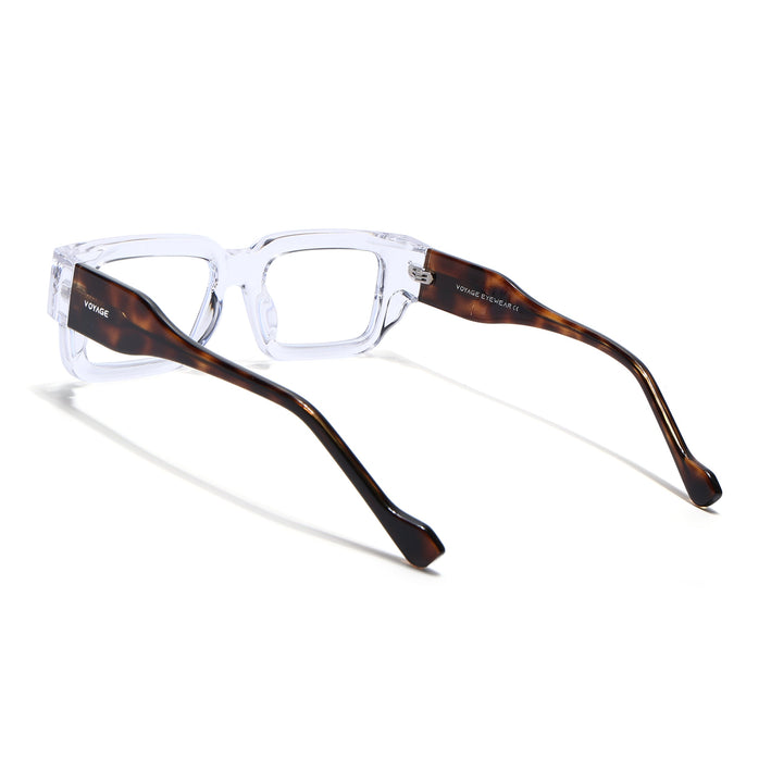 Voyage Transparent Rectangle Eyeglasses for Men & Women (KG2540FMG8005)
