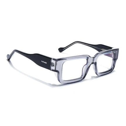 Voyage Grey Rectangle Eyeglasses for Men & Women (KG2540FMG8006)