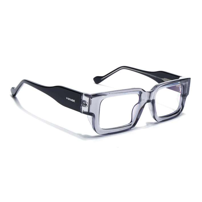 Voyage Grey Rectangle Eyeglasses for Men & Women (KG2540FMG8006)