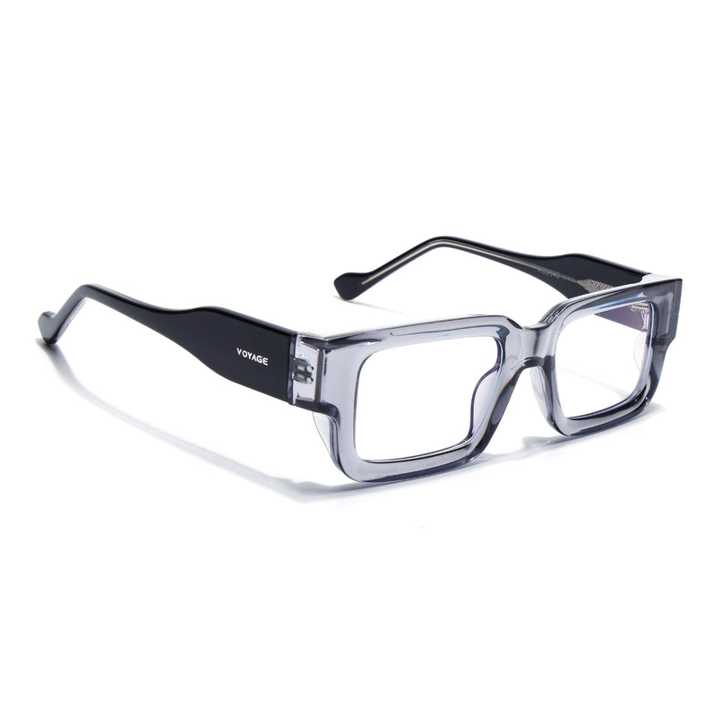 Voyage Grey Rectangle Eyeglasses for Men & Women (KG2540FMG8006)