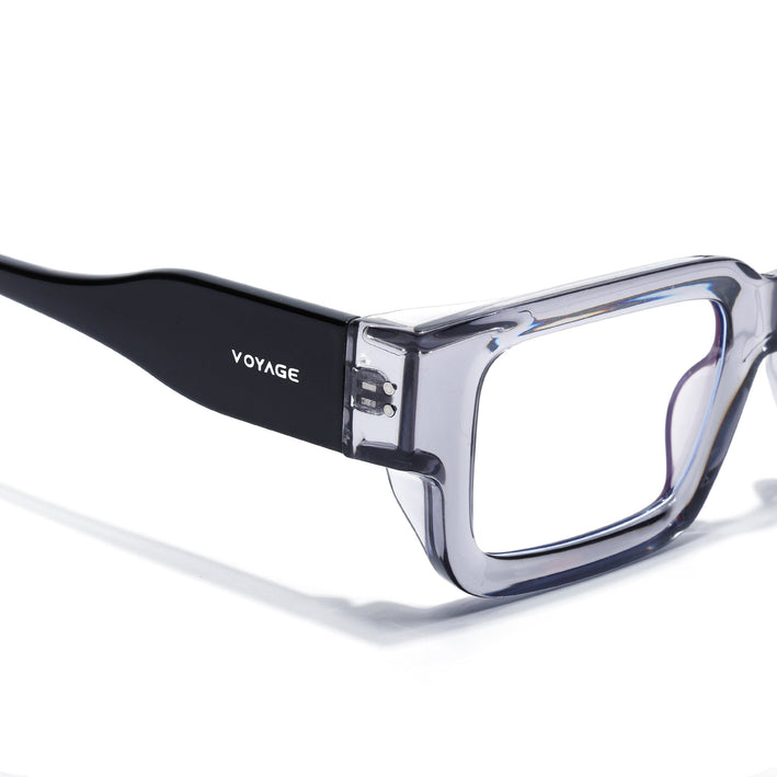 Voyage Grey Rectangle Eyeglasses for Men & Women (KG2540FMG8006)