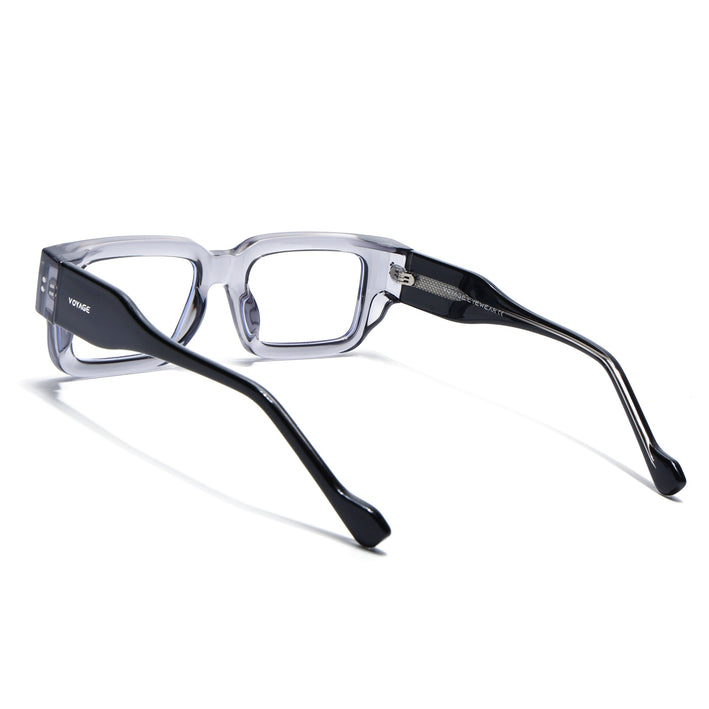 Voyage Grey Rectangle Eyeglasses for Men & Women (KG2540FMG8006)